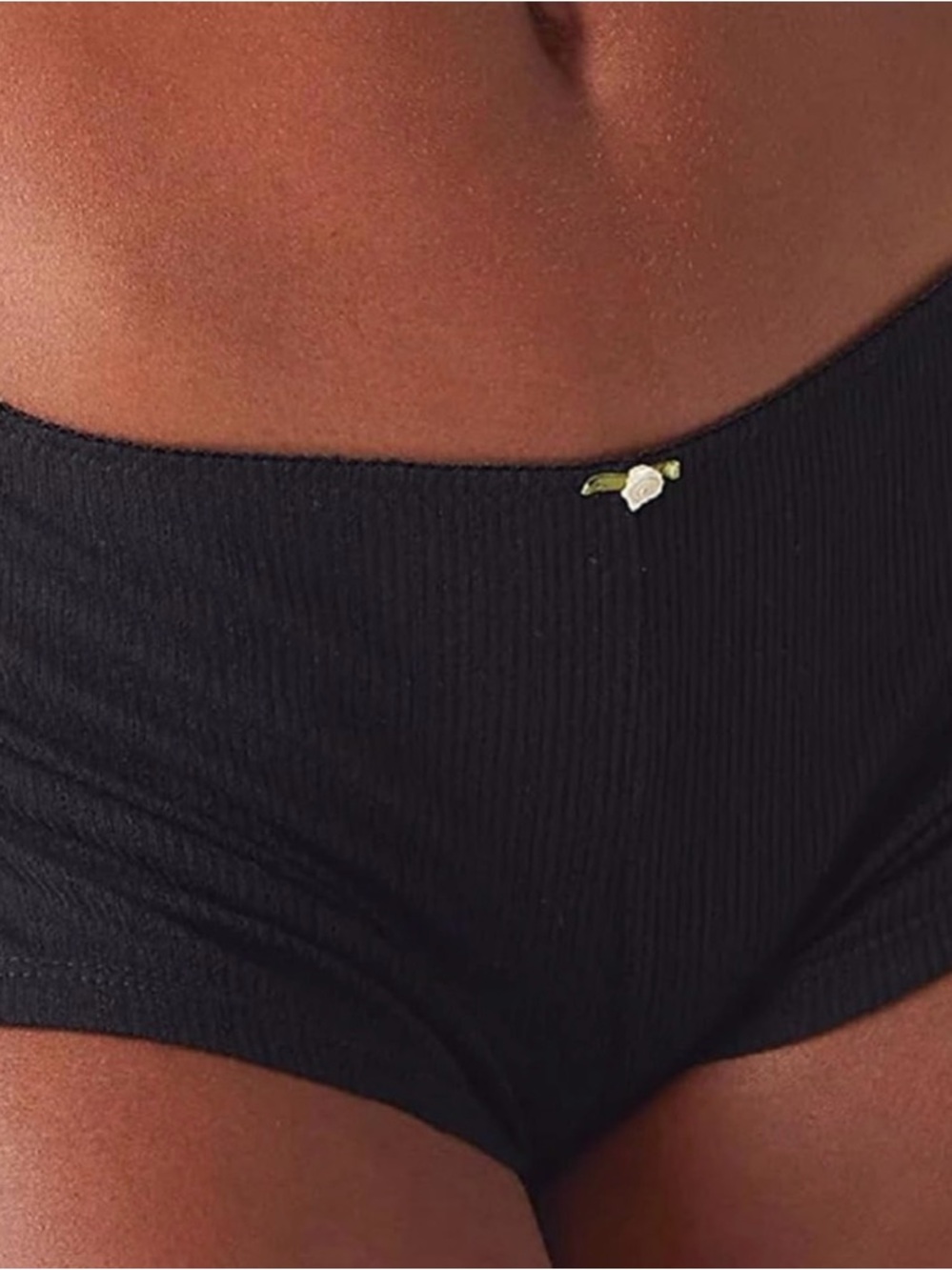 Micro Shorts Ribbed Cotton-Blend - Women's Intimates